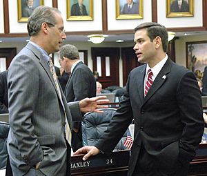 Speaker Rubio standing with Dem leader