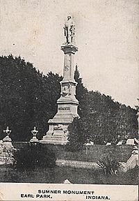 Sumner Monument - Earl Park- Indiana - Postcard - 1908.jpg