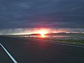 Sunset on Antelope Island Causeway