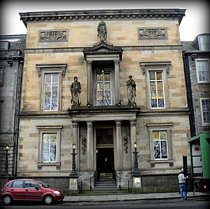The façade of the Royal College of Physicians of Edinbrugh, 9 Queen Street, Edinburgh, Scotland