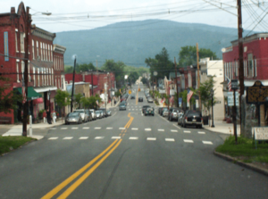 Downtown Tunkhannock, looking east along Tioga Street (U.S. Route 6 Business).