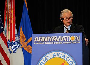 U.S. Senator Jeff Sessions speaks during Army Aviation Association of America (AAAA) 2012 in Nashville, TN