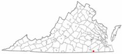 Location of Branchville, Virginia