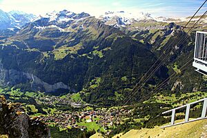 Wengen and Lauterbrunnen valley from Mannlichen