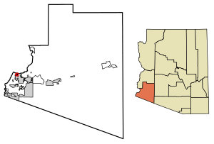 Location of Avenue B and C in Yuma County, Arizona.