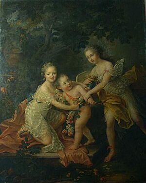 1762 oil painting Children of the Duke of Orléans by François-Hubert Drouais