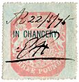 1875 £3 chancery stamp