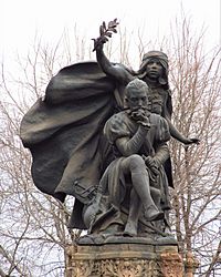 2017 Santiago de Chile - Estatua de Alonso de Ercilla - Plaza Ercilla, avenida Blanco Encalada con Ejército