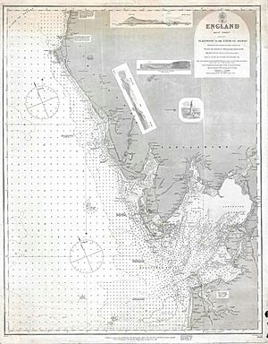 Admiralty Chart No 1826 England West Coast. Fleetwood to the Firth of Solway, Published 1850, Corrections to 1877