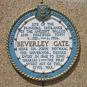 Beverley Gate plaque, Hull July 2018