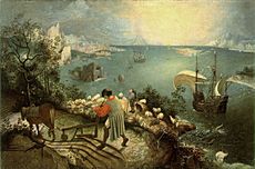Bruegel, Pieter de Oude - De val van icarus - hi res