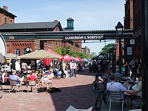 Busy festival at the Gooderham & Worts Distillery District, Toronto