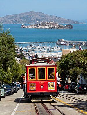 Cable Car No. 25 and Alcatraz Island