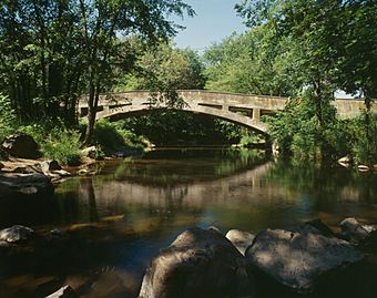 Campbell's Bridge, Spanning Unami Creek at Allentown Road (State Rout, Milford Square vicinity (Bucks County, Pennsylvania).jpg
