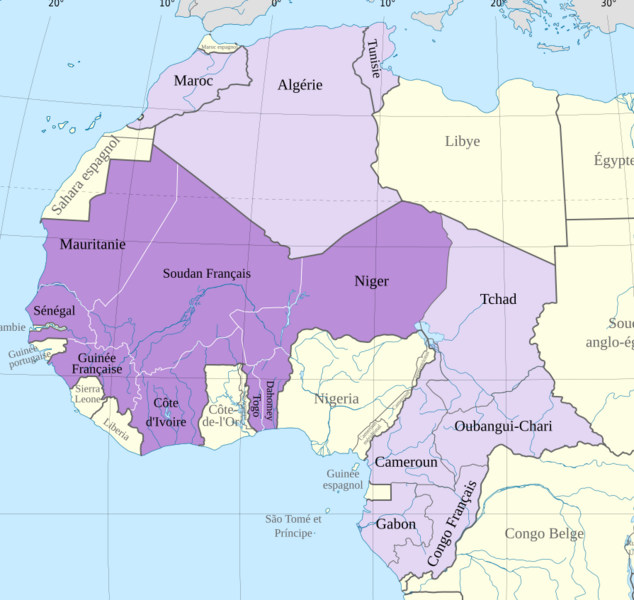 Carte de l'Afrique-Occidentale française, 1935
