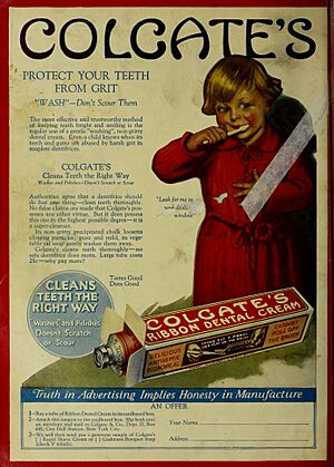 Colgate's Ribbon Dental Cream, Protect your teeth from grit. Red Book Magazine 1923-03