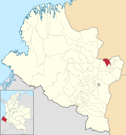 Location of the municipality and town of La Unión, Nariño in the Nariño Department of Colombia.