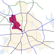 Dallas, Texas map - Northwest Dallas