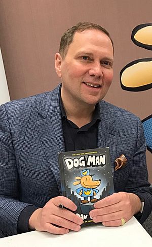Pilkey at a book event in 2018