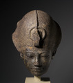 Egypt, New Kingdom, Dynasty 18, reign of Amenhotep III - Head of Amenhotep III Wearing the Blue Crown - 1952.513 - Cleveland Museum of Art