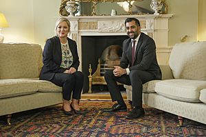First Minister Humza Yousaf meets with First Minister of Northern Ireland designate Michelle O'Neill, 2023