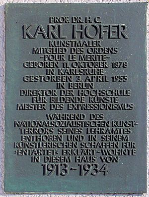 Gedenktafel Grunewaldstr 44 (Schönb) Karl Hofer