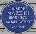 Giuseppe Mazzini 183 Gower Street blue plaque