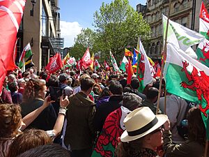 Gorymdaith Genedlaethol Cyntaf AUOB Cymru a Yes Cymru, Caerdydd 2019 Wales 14