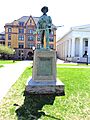 Hiker at Russell Sage College in Troy NY