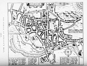 Ipswich by John Speed, 1610 (1850 facsimile)