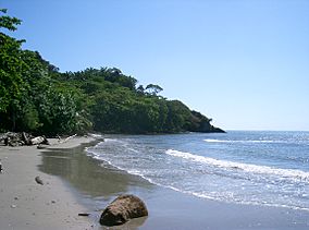 Jeannette Kawas Punta Sal Beach Near Entrance of Sendero Los Curumos.JPG