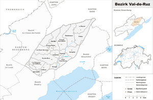 Location of Val-de-Ruz District