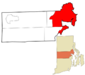 Kent County Rhode Island incorporated and unincorporated areas Warwick highlighted