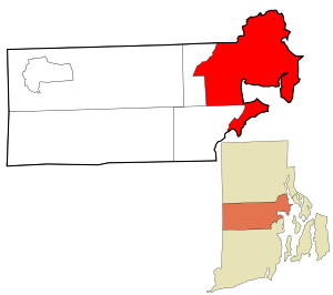 Location in Kent County, Rhode Island
