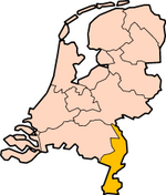 Map: Province of Limburg in the Netherlands