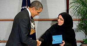 Maha Al Muneef with Obama