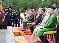 Manmohan Singh along with other Head of State and Government of SAARC Countries witnessed the Lha-dhar Hoisting (Hoisting of Traditional Large Flag), on the sidelines of the 16th SAARC Summit, in Thimphu, Bhutan