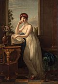 Marie-Victoire Lemoine - A young woman leaning on the edge of a window (Une jeune femme appuyée sur le bord d’une croisée)
