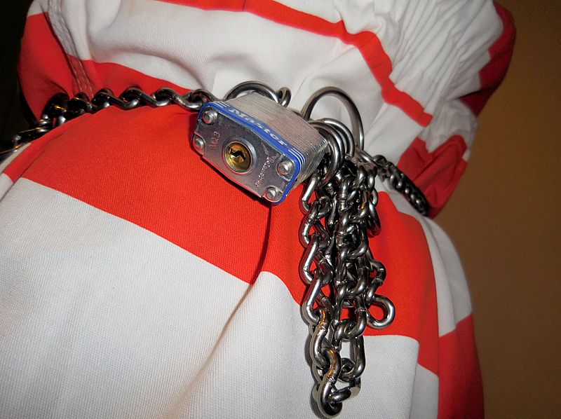 Master lock on belly chain