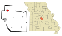 Location of Eldon, Missouri