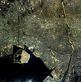Nishinomiya city center area Aerial photograph.1985