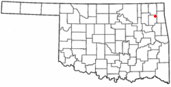 Location of Langley, Oklahoma