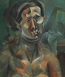 Pablo Picasso, 1909, Head of a Woman (Tête de femme), oil on canvas, 60.3 x 51.1 cm, The Art Institute of Chicago