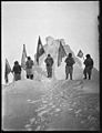 Photograph of the Robert Peary Sledge Party Posing with Flags at the North Pole - NARA - 542472