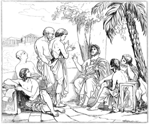 Plato i sin akademi, av Carl Johan Wahlbom (ur Svenska Familj-Journalen)