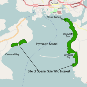 Plymouth Sound, Shores and Cliffs map