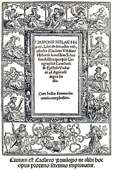 Pomponius Mela, illustrated title page, 1518