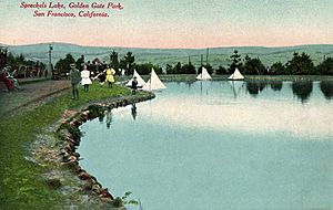 Postcard - Spreckels Lake Golden Gate Park c1904-6 San Francsico CA