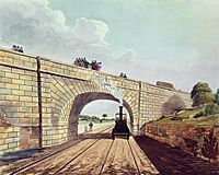 Rainhill Bridge, from Bury's Liverpool and Manchester Railway, 1831 - artfinder 3408