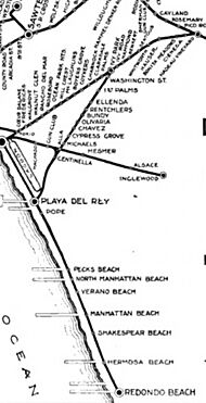 Redondo Beach via Playa Del Rey circa 1906